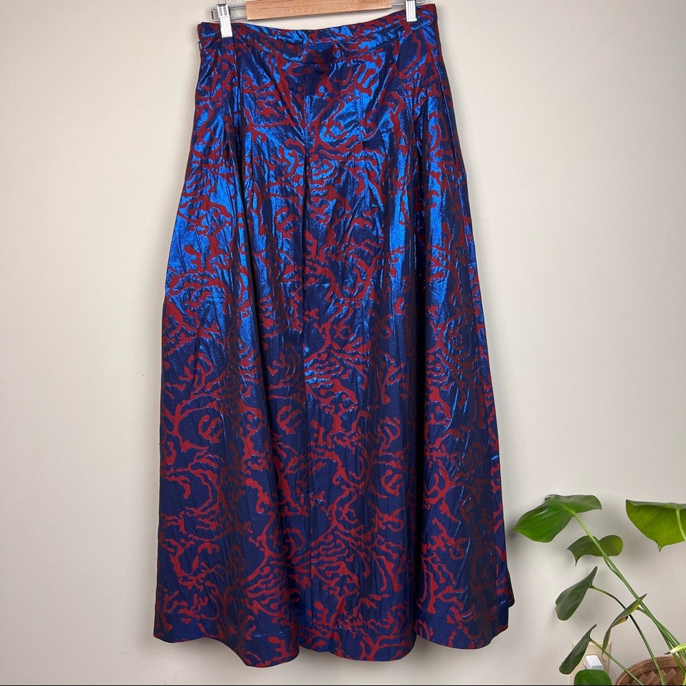 Anthropologie Blue and Red Maxi Skirt - Picture 13 of 15